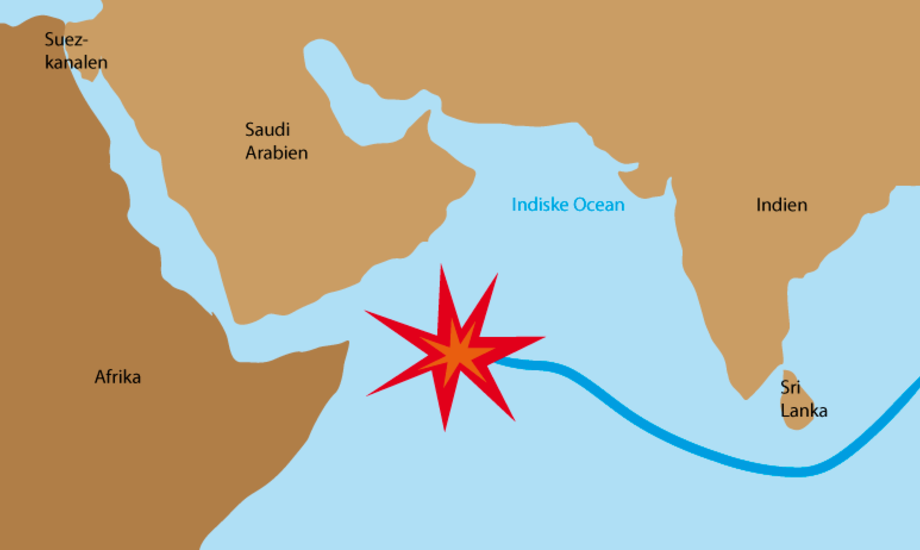 Piraterne har udvidet deres territorie med Det Indiske Ocean. Hold jer væk, siger flere. Grafik: Bjerregaard