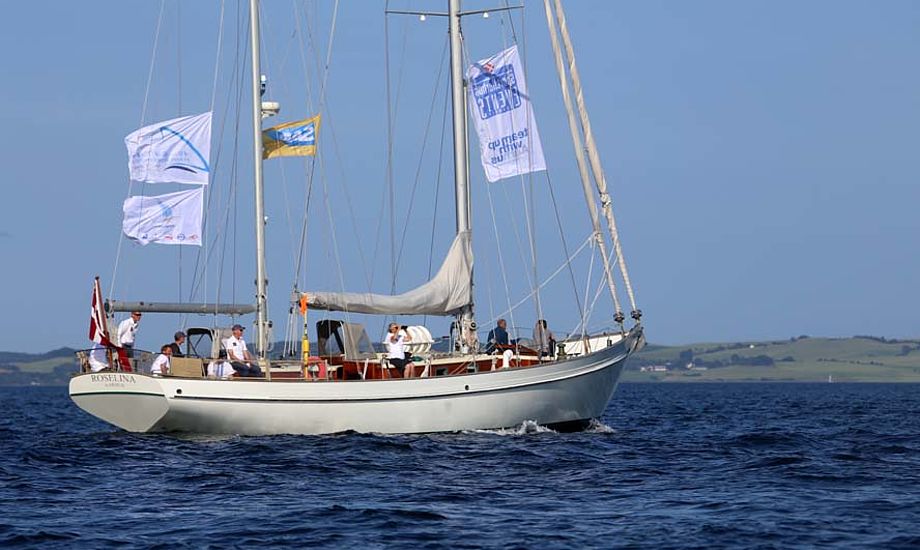 S/Y Rosalina var her VIP-båd under 49er-EM i Aarhus i juli. Sidste år var båden det ved OL i Weymouth. Foto: Troels Lykke