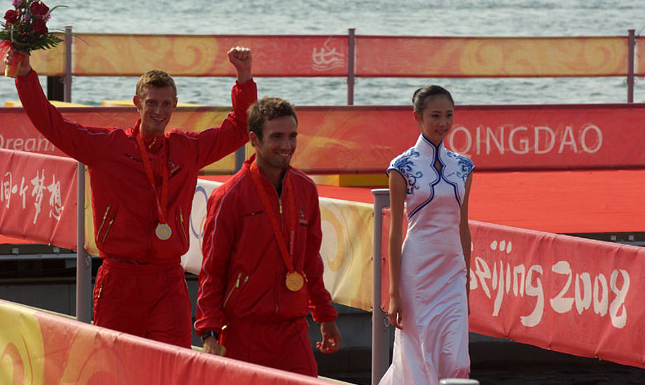 Jonas Warrer og Martin Kirketerp sejlede OL-guld hjem i Qingdao. Foto: Troels Lykke