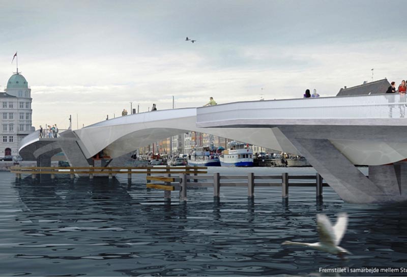 Den nye bro over Inderhavnen kommer til at hedde 'Inderhavnsbroen'. - Foto: Studio Bednarki / Københavns Kommune