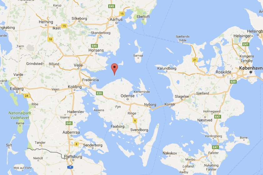 Den 72-årige blev fundet her ved Æbelø. Foto: Google Maps