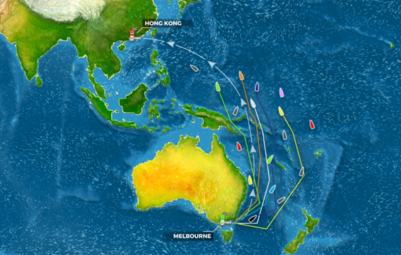 Ruten fra Melbourne til Hong Kong er ny i Volvo Ocean Race, og holdene samt de virtuelle spiller skal navigere gennem forskellige klimazoner.