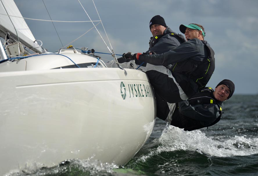 Claus Høj Jensen, Karl Kristensen og Frederik Dahl Hansen mangler modstand i H-båds klassen i år. Foto: Ricky Hansen