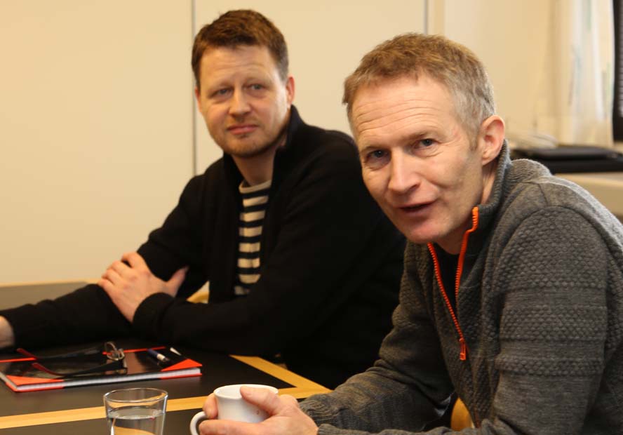 Mads Kolte-Olsen, tv., og Hans Natorp i Brøndby i Dansk Sejlunion. Foto: Troels Lykke