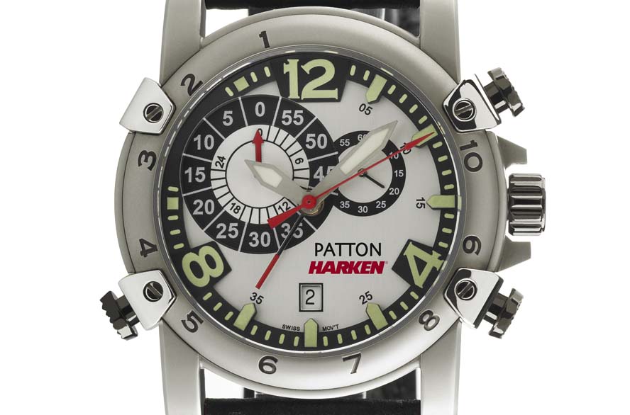 PATTON-HARKEN Regatta watch fås med både sort og hvid baggrund