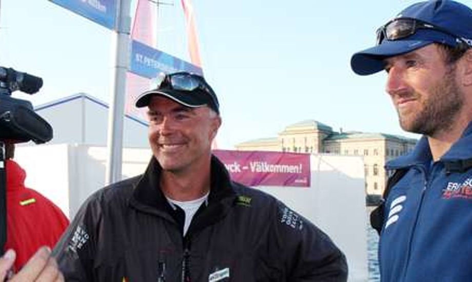 Bouwe Bekking og Jens Dolmer, th., under Volvo Ocean Race