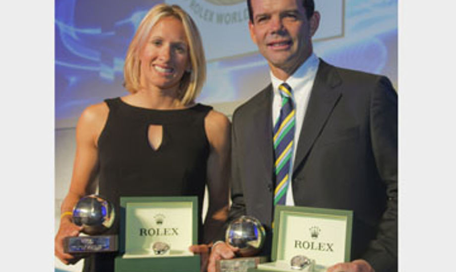 Anna Tunnicliffe and Torben Grael, the 2009 ISAF Rolex World Sailors of the Year