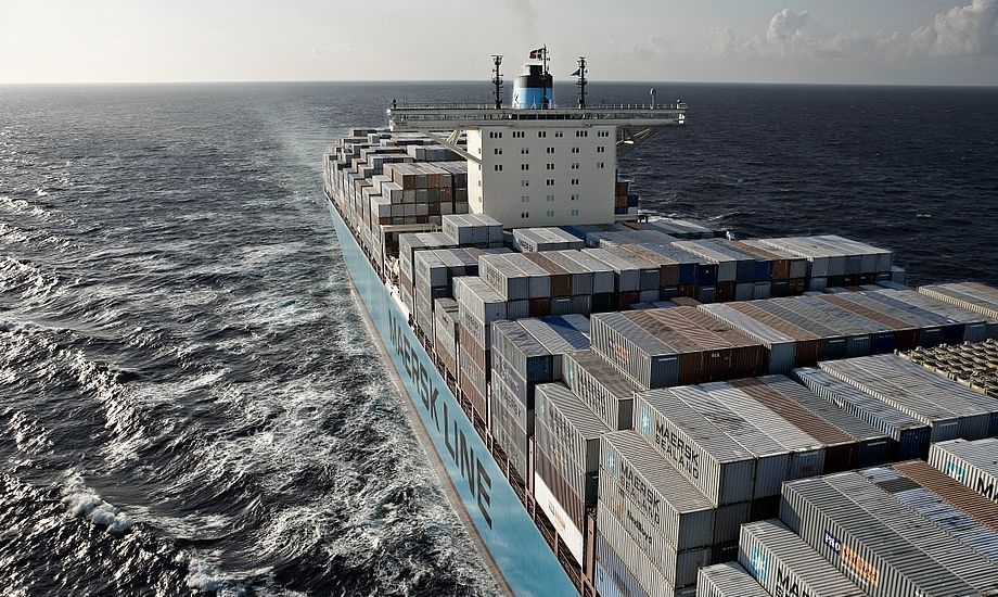 Havet var noget mere uroligt, da Maersk Shanghai lørdag tabte flere af sine containere. Foto: PR-foto