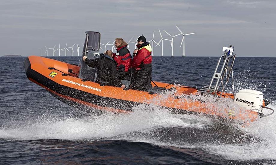 Afsluttende test-sejlads på Øresund af Zodiac SRR 650 til Københavns Brandvæsen