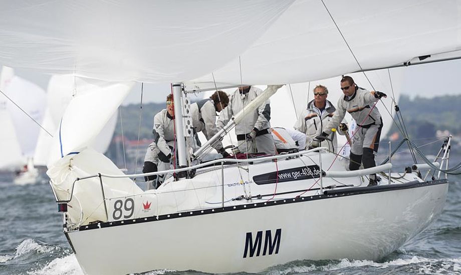 De storvindende tyske besætning med Christian Soyka ved roret og Peter Bolvig om bord under Gold Cup i Tuborg 2013. Foto: Mick Anderson/Sailingpix/X-yachts
