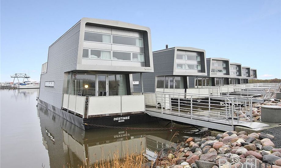 Der ligger i alt ni husbåde i den såkaldte "Gammel Havn" i Bork. Foto: Birthe Høst