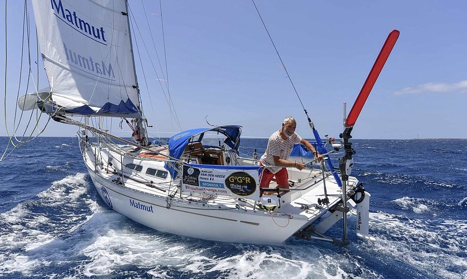 Franske Jean-Luc Van Den Heede har sejlet store dele af sejladsen med en gennemsnitsfart på syv knob. Foto: Christophe Favreau / GGR 2018