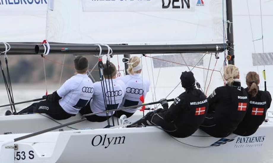 De danske Match Race piger har haft to dages træning op til For-OL. Foto: matchraceteam.dk