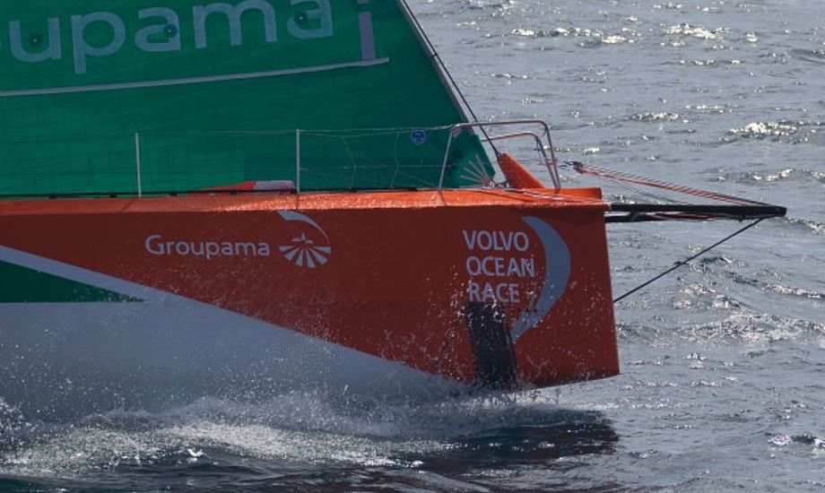 Groupama kom først på etapen fra Kina til New Zealand. Herefter fulgte Puma og Telefonica. Foto: Volvooceanrace.com