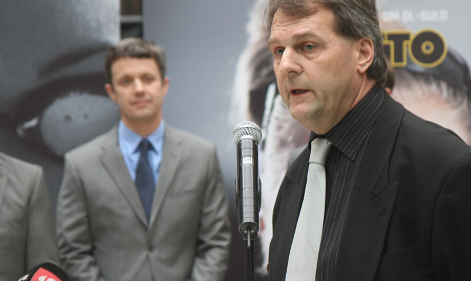 Michael Andersen, direktør i Team Danmark, holdte tale i Glyptoteket i går, da Dansk Supermarked uddelte 10. mio. kroner til elitesport. Foto: Troels Lykke