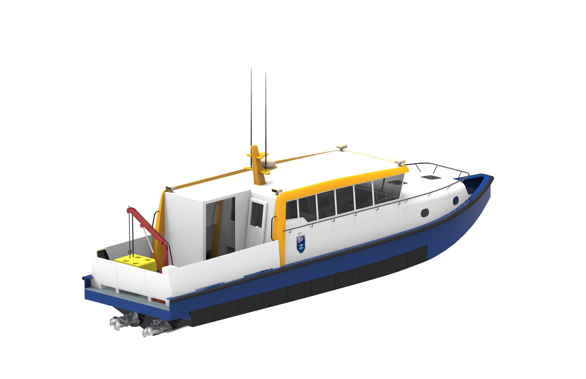 Den 15 meter ProZero ROV båd er designet med den ekstramulighed for som tillægsudstyr