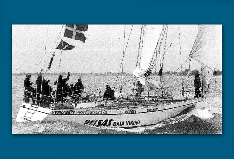 SAS Baia Viking deltog i 1985-86. Skipper Jesper Norsk. Design Jan Kjærulf