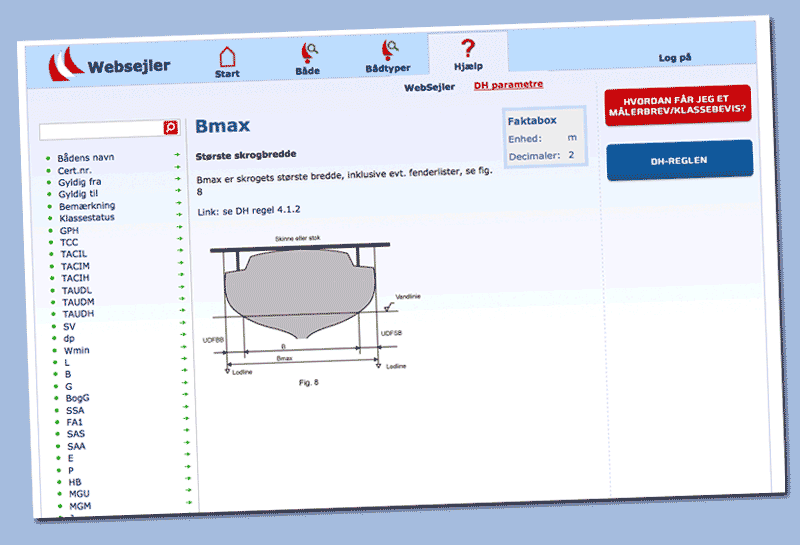 Bmax måles nu i det spant, hvor skrogbredden uden evt. fenderlister er størst.