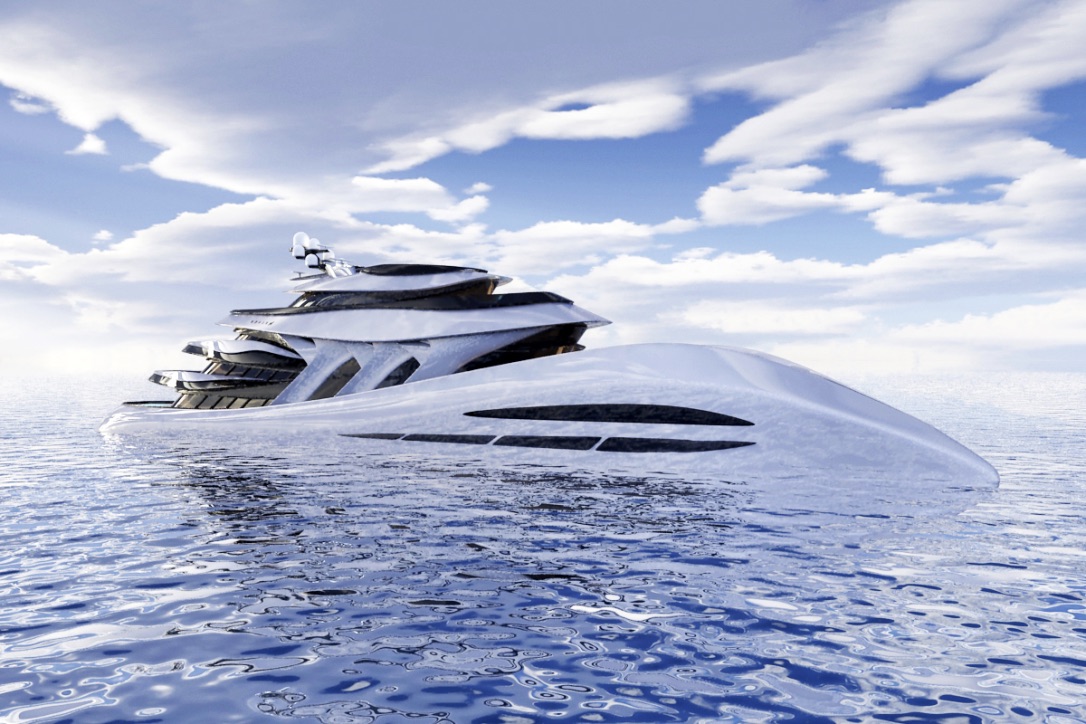 Yachten er omkring 14,5 meter bred. Foto: Expleo Design