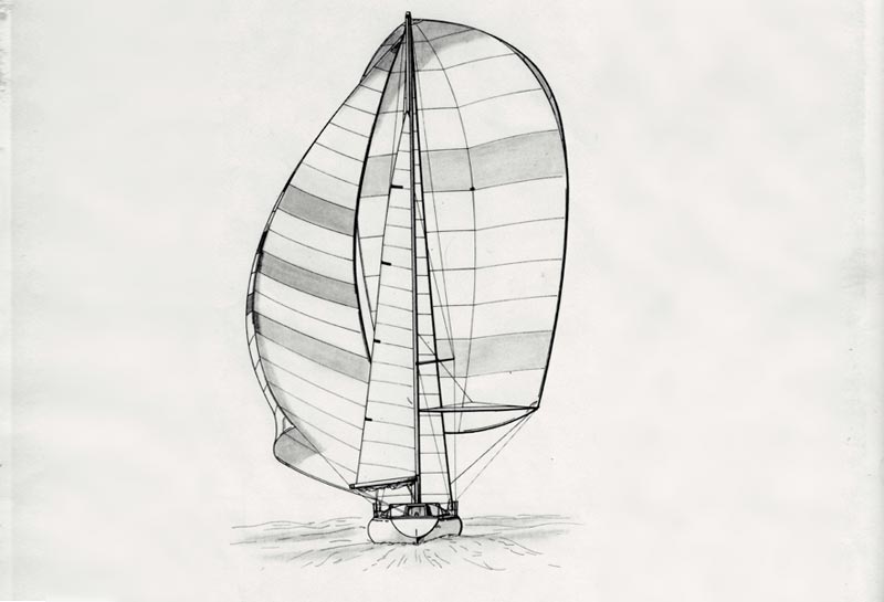 En af Jan Kjærulff's originale tegninger af 1/2 tonneren. Tegning: Jan Kjærulff