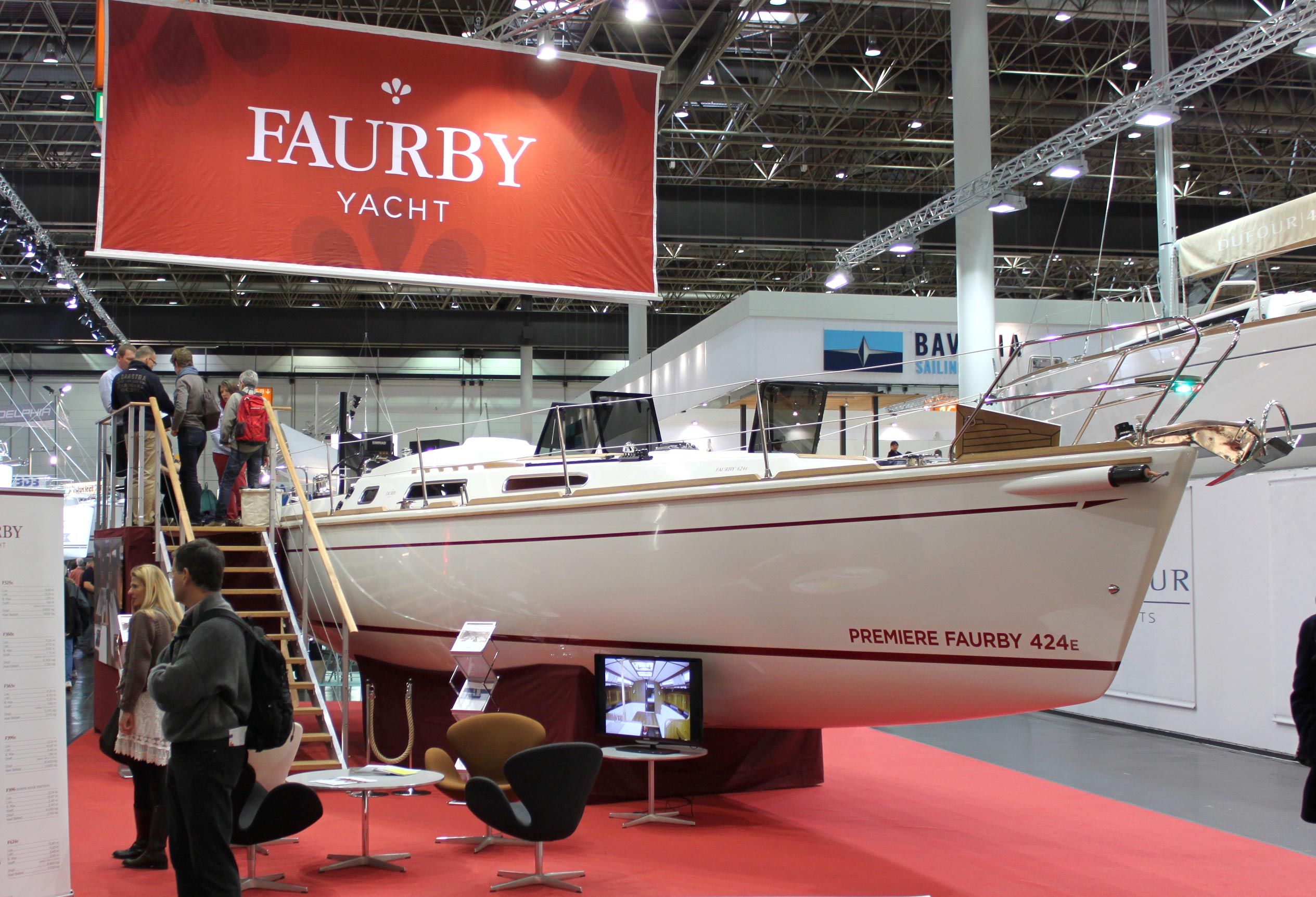 Den nye Faurby 424E på bådmessen i Düsseldorf. Foto: Faurby