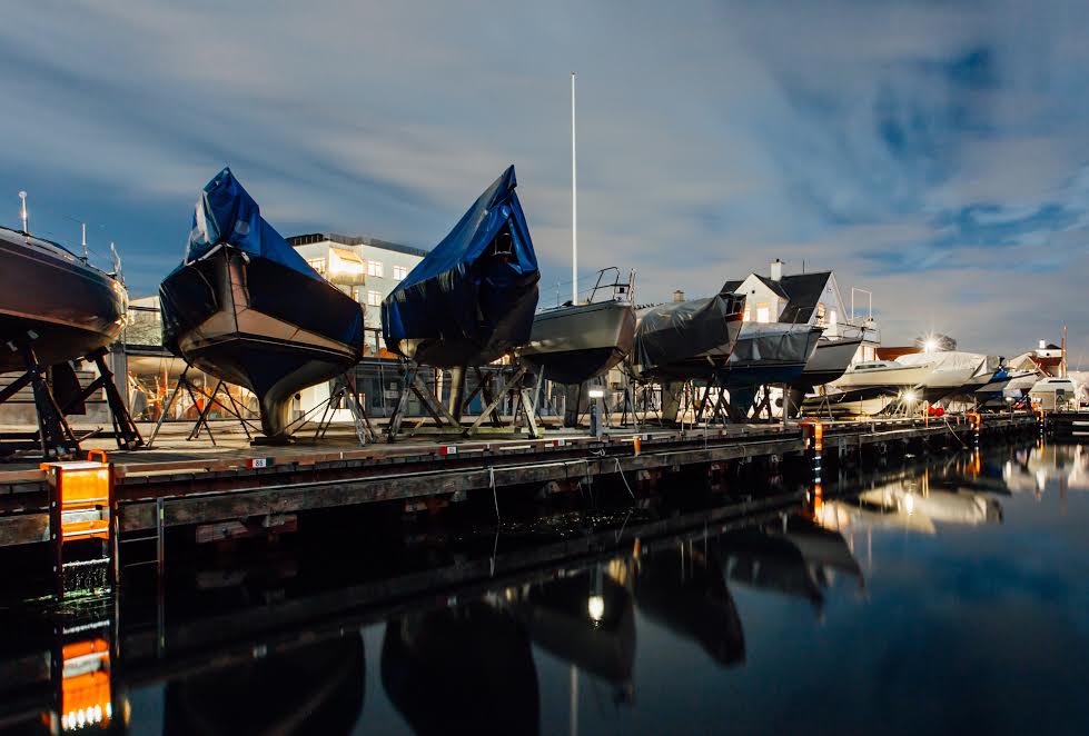 I slutningen af 2016 satte TrygFonden 62 stiger op som en stor-stil-test af stigen i 4 udvalgte havne: Aarhus, Randers, Sydhavnen i København og Taarbæk Havn. PR-foto Trygfonden