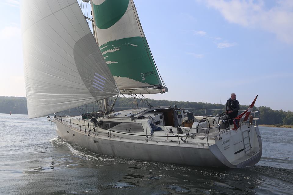 Quantum-sejlmager fra Amager, Jan Hansen, var første båd i mål sidste år i sejladsen rundt om Danmark i sejladsen, han er sponsor for. Foto: Troels Lykke