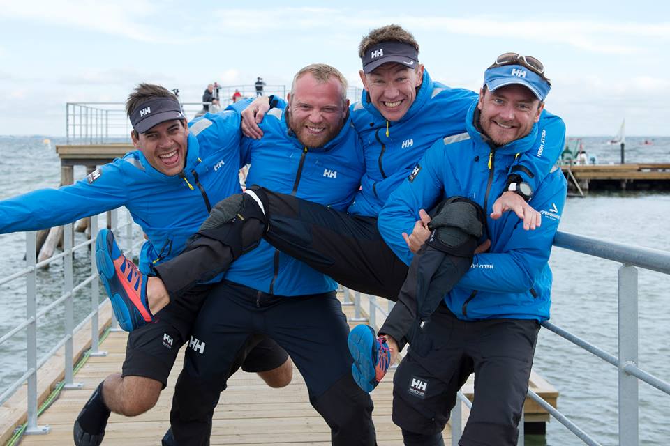 Kris Houman (skipper), Rasmus Melsen, Søren Steen og Rasmus Damsgaard vandt Sejlportsligaen. Foto: Flemming Ø. Pedersen/sejlsportsligaen