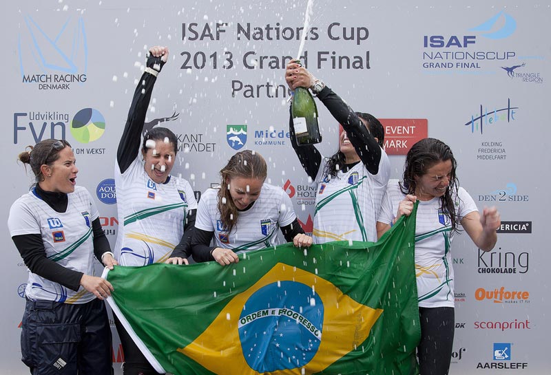 Det brasilianske kvinde team vandt i Middelfart. Foto: Match Racing Danmark