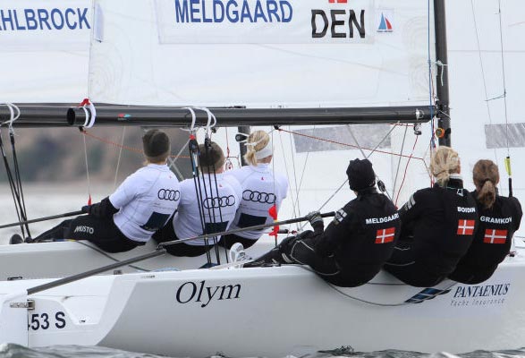 De danske Match Race piger har haft to dages træning op til For-OL. Foto: matchraceteam.dk