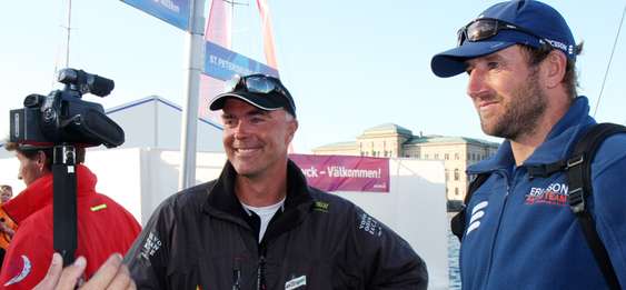Bouwe Bekking og Jens Dolmer, th., under Volvo Ocean Race